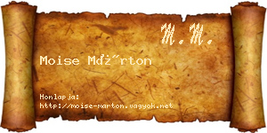 Moise Márton névjegykártya